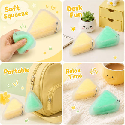 2 PCS Cheese Squishy, Squishy Cheese Yellow & Green Cheese Squishies, Soft Slow Rising Squishy Cheese Shape, 7*5*2.5 cm Fidget Squeeze Relax Reliever for Office Home Travel, Funny Sensory for People