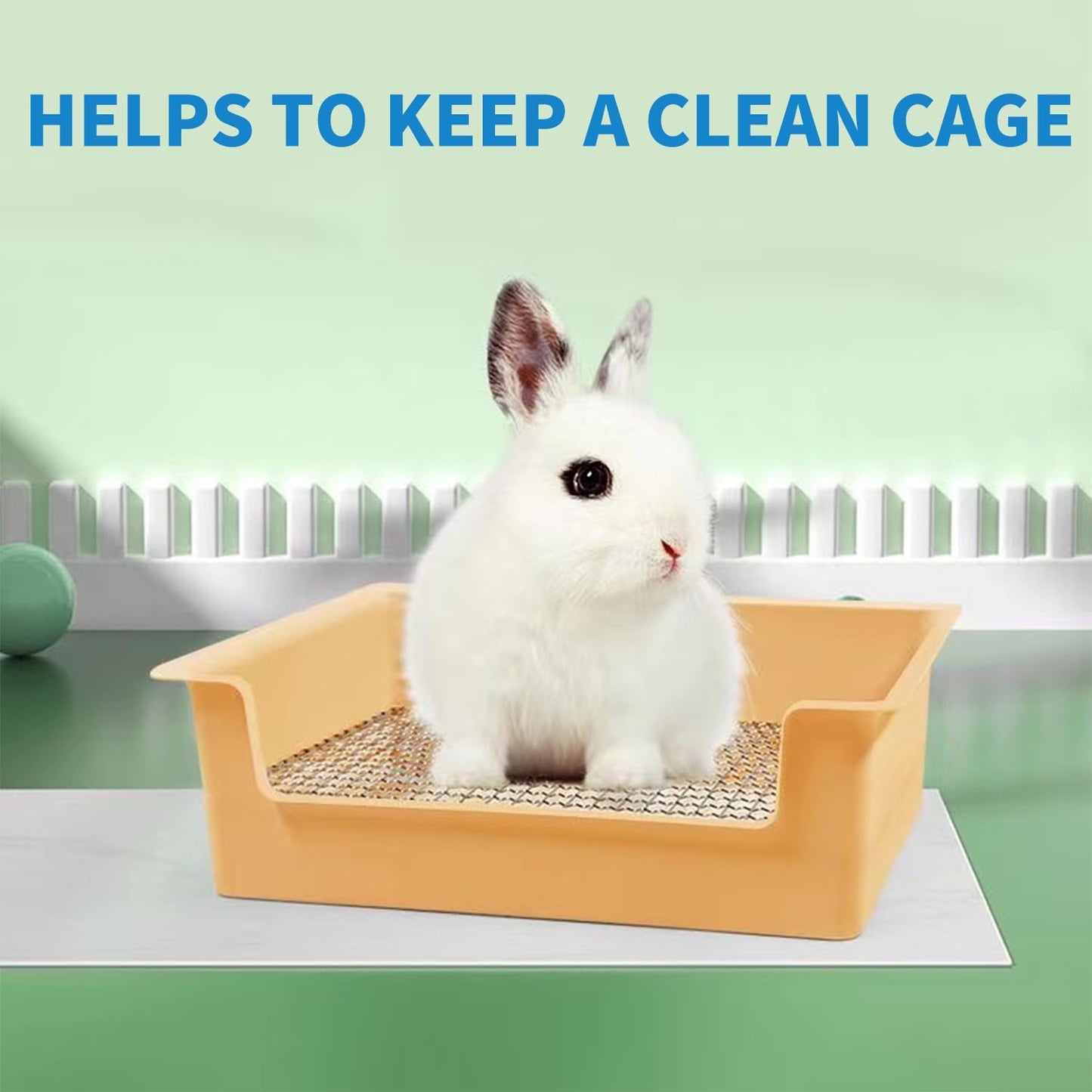 Litter Box Rabbit, Bunny Potty Pan, 1cm Steel Grate with Tray | 39 x 29 x 12 cm box with 1 cm steel mesh keeps paws above waste; removable tray lifts out for quick daily cleaning