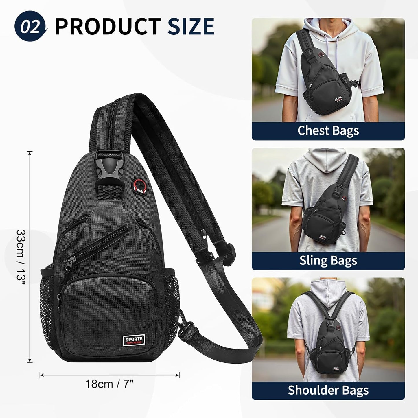 Convertible Sling Bag for Women Men Fit for 7.9" Tablet Yellow | Lightweight Mini Crossbody Backpack Daypack Anti-theft with Water Bottle Holder for Casual Travel Sport Hiking
