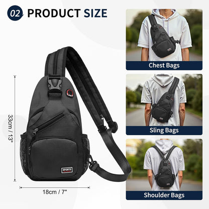 Convertible Sling Bag for Women Men Fit for 7.9" Tablet Yellow | Lightweight Mini Crossbody Backpack Daypack Anti-theft with Water Bottle Holder for Casual Travel Sport Hiking