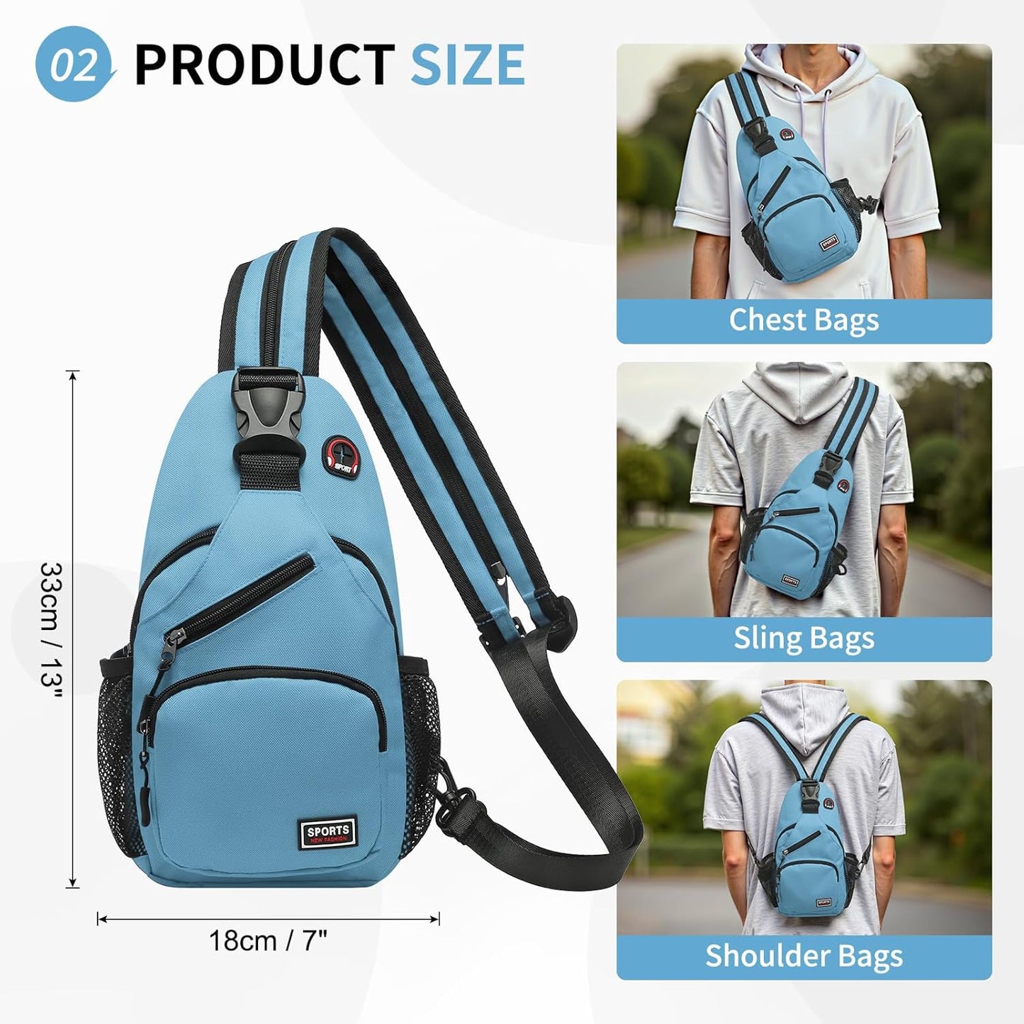 Convertible Sling Bag for Women Men Fit for 7.9" Tablet Yellow | Lightweight Mini Crossbody Backpack Daypack Anti-theft with Water Bottle Holder for Casual Travel Sport Hiking