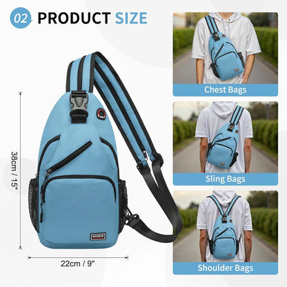 Convertible Sling Bag for Women Men Fit for 7.9" Tablet Yellow | Lightweight Mini Crossbody Backpack Daypack Anti-theft with Water Bottle Holder for Casual Travel Sport Hiking