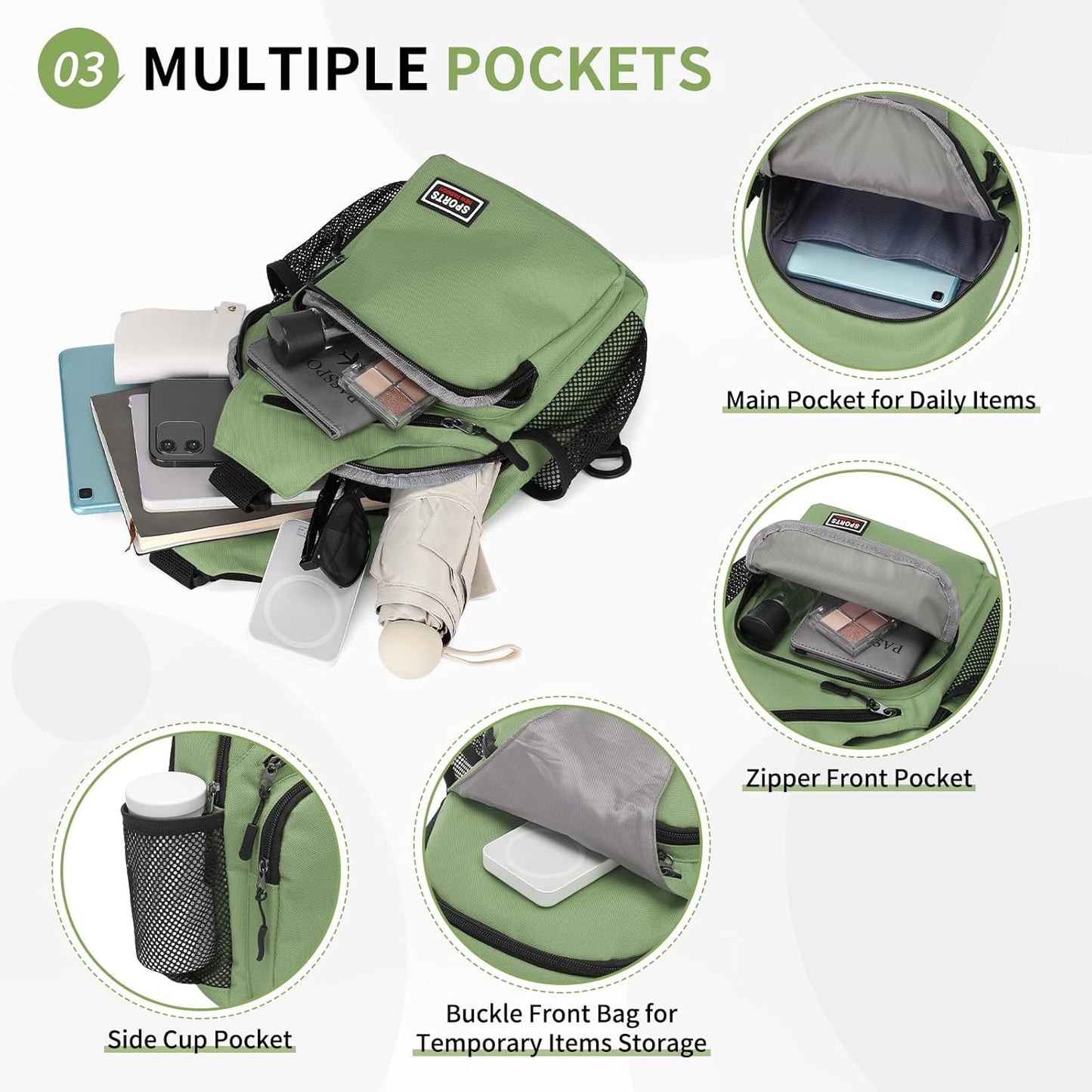 Convertible Sling Bag for Women Men Fit for 7.9" Tablet Yellow | Lightweight Mini Crossbody Backpack Daypack Anti-theft with Water Bottle Holder for Casual Travel Sport Hiking