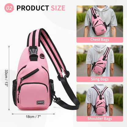Convertible Sling Bag for Women Men Fit for 7.9" Tablet Yellow | Lightweight Mini Crossbody Backpack Daypack Anti-theft with Water Bottle Holder for Casual Travel Sport Hiking