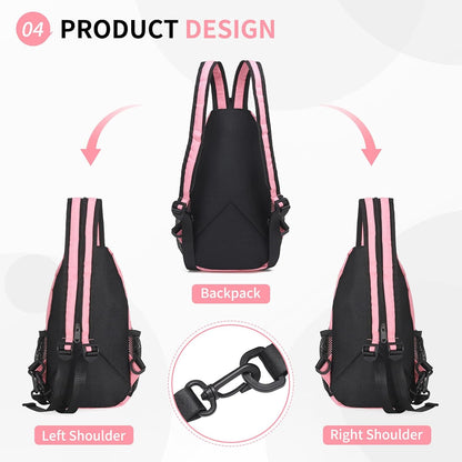 Convertible Sling Bag for Women Men Fit for 7.9" Tablet Yellow | Lightweight Mini Crossbody Backpack Daypack Anti-theft with Water Bottle Holder for Casual Travel Sport Hiking