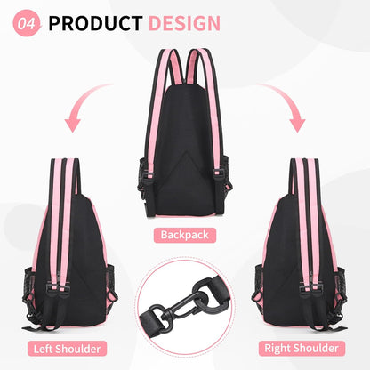 Convertible Sling Bag for Women Men Fit for 7.9" Tablet Yellow | Lightweight Mini Crossbody Backpack Daypack Anti-theft with Water Bottle Holder for Casual Travel Sport Hiking