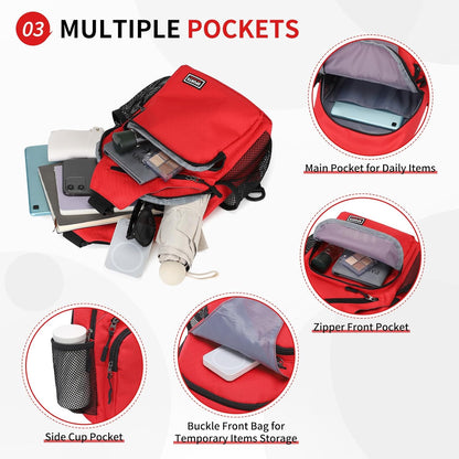 Convertible Sling Bag for Women Men Fit for 7.9" Tablet Yellow | Lightweight Mini Crossbody Backpack Daypack Anti-theft with Water Bottle Holder for Casual Travel Sport Hiking