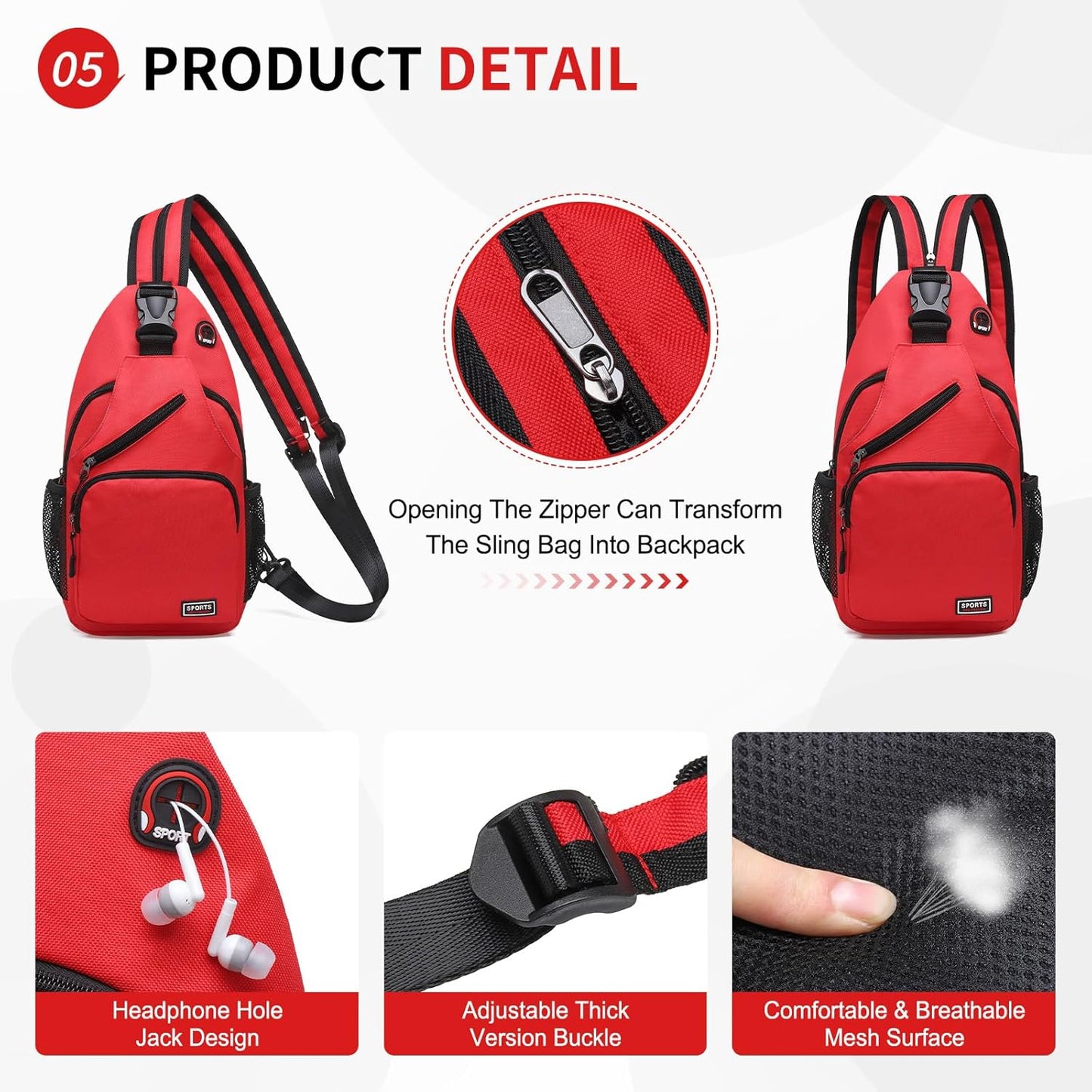 Convertible Sling Bag for Women Men Fit for 7.9" Tablet Yellow | Lightweight Mini Crossbody Backpack Daypack Anti-theft with Water Bottle Holder for Casual Travel Sport Hiking
