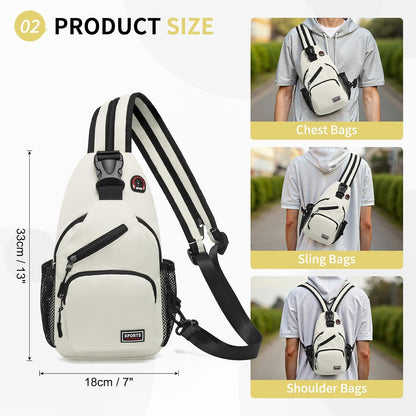 Convertible Sling Bag for Women Men Fit for 7.9" Tablet Yellow | Lightweight Mini Crossbody Backpack Daypack Anti-theft with Water Bottle Holder for Casual Travel Sport Hiking