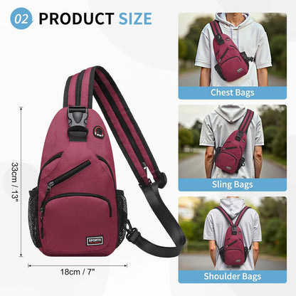 Convertible Sling Bag for Women Men Fit for 7.9" Tablet Yellow | Lightweight Mini Crossbody Backpack Daypack Anti-theft with Water Bottle Holder for Casual Travel Sport Hiking