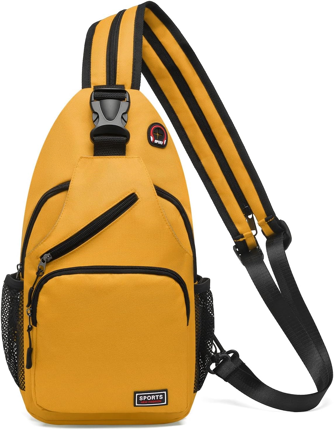 Convertible Sling Bag for Women Men Fit for 7.9" Tablet Yellow | Lightweight Mini Crossbody Backpack Daypack Anti-theft with Water Bottle Holder for Casual Travel Sport Hiking