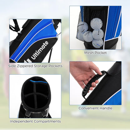 Kids Golf Clubs, Junior Golf Set for Right Hand Includes #3 Fairway Wood & #7 & #9 Irons, Putter & Golf Stand Bag, Portable Youth Children Club