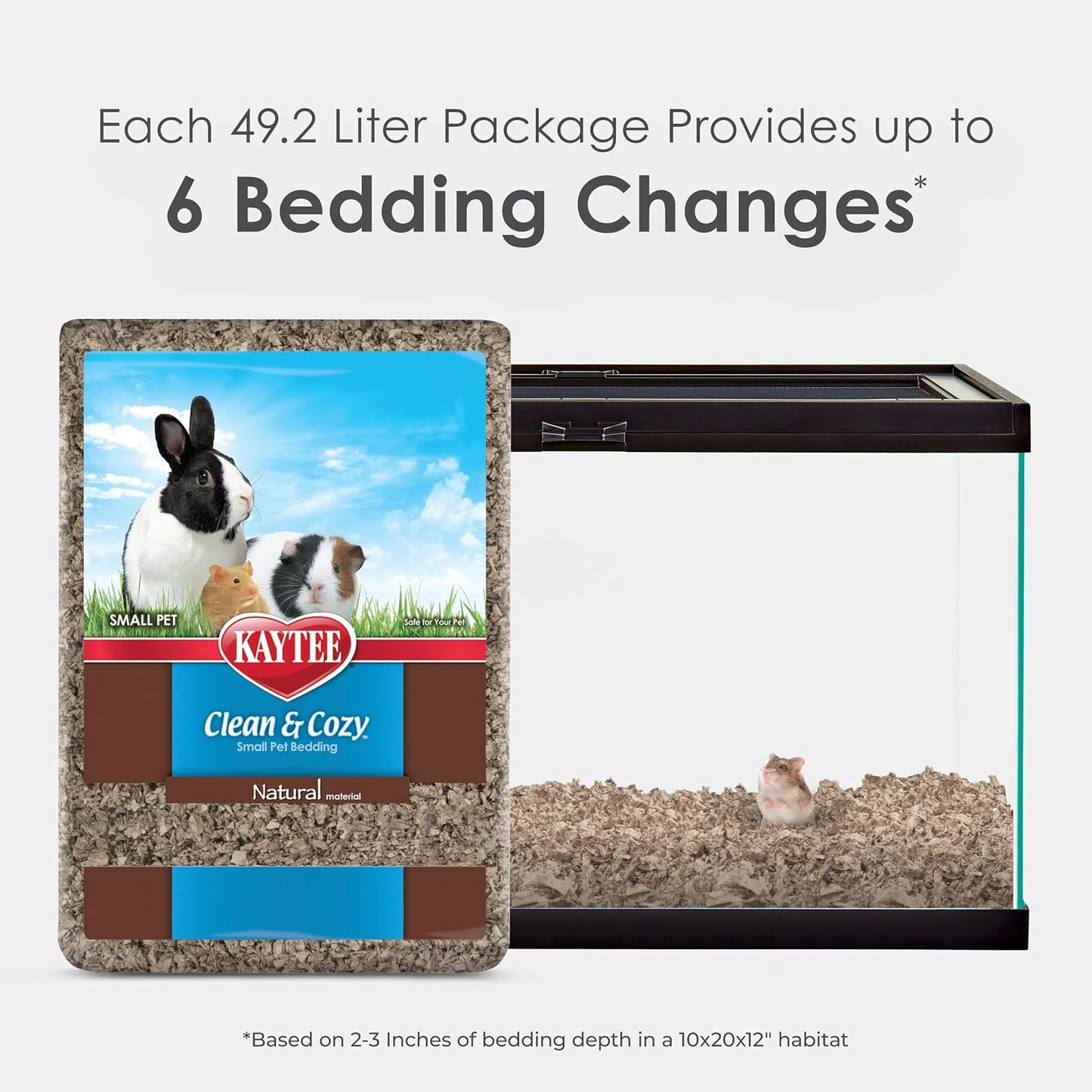 Clean & Cozy Natural Paper Bedding, Made for Small Animals, 49.2 Liters