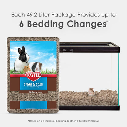 Clean & Cozy Natural Paper Bedding, Made for Small Animals, 49.2 Liters
