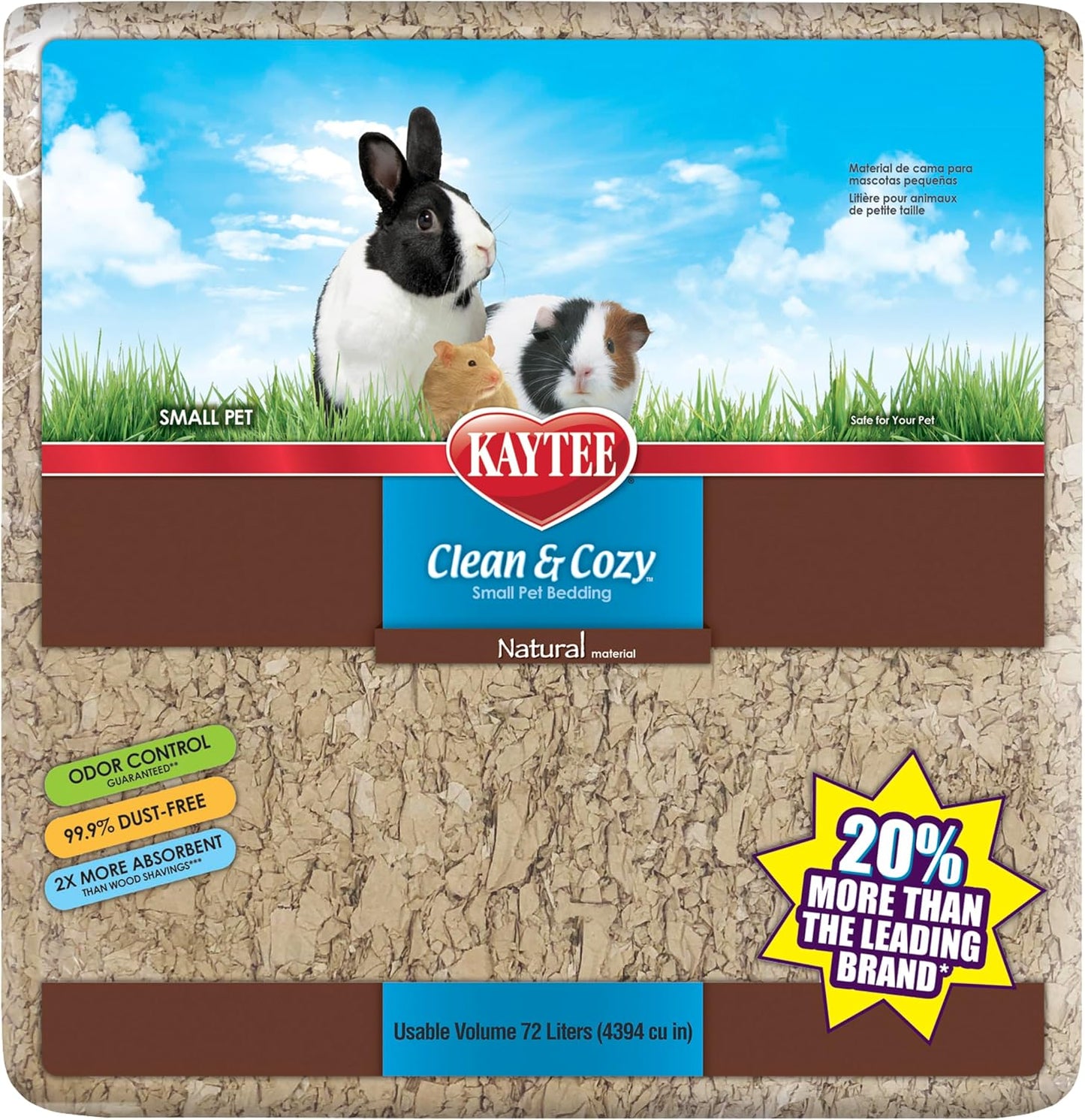 Clean & Cozy Natural Paper Bedding, Made for Small Animals, 49.2 Liters