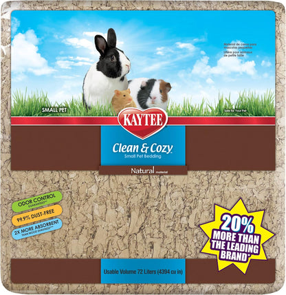 Clean & Cozy Natural Paper Bedding, Made for Small Animals, 49.2 Liters