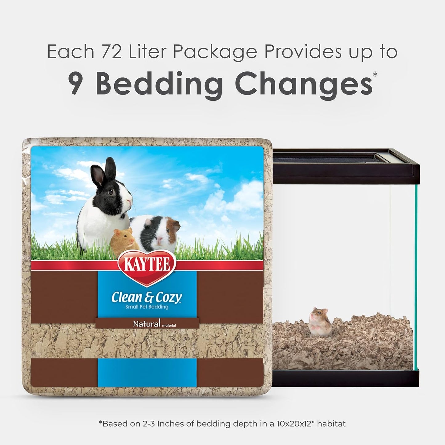 Clean & Cozy Natural Paper Bedding, Made for Small Animals, 49.2 Liters