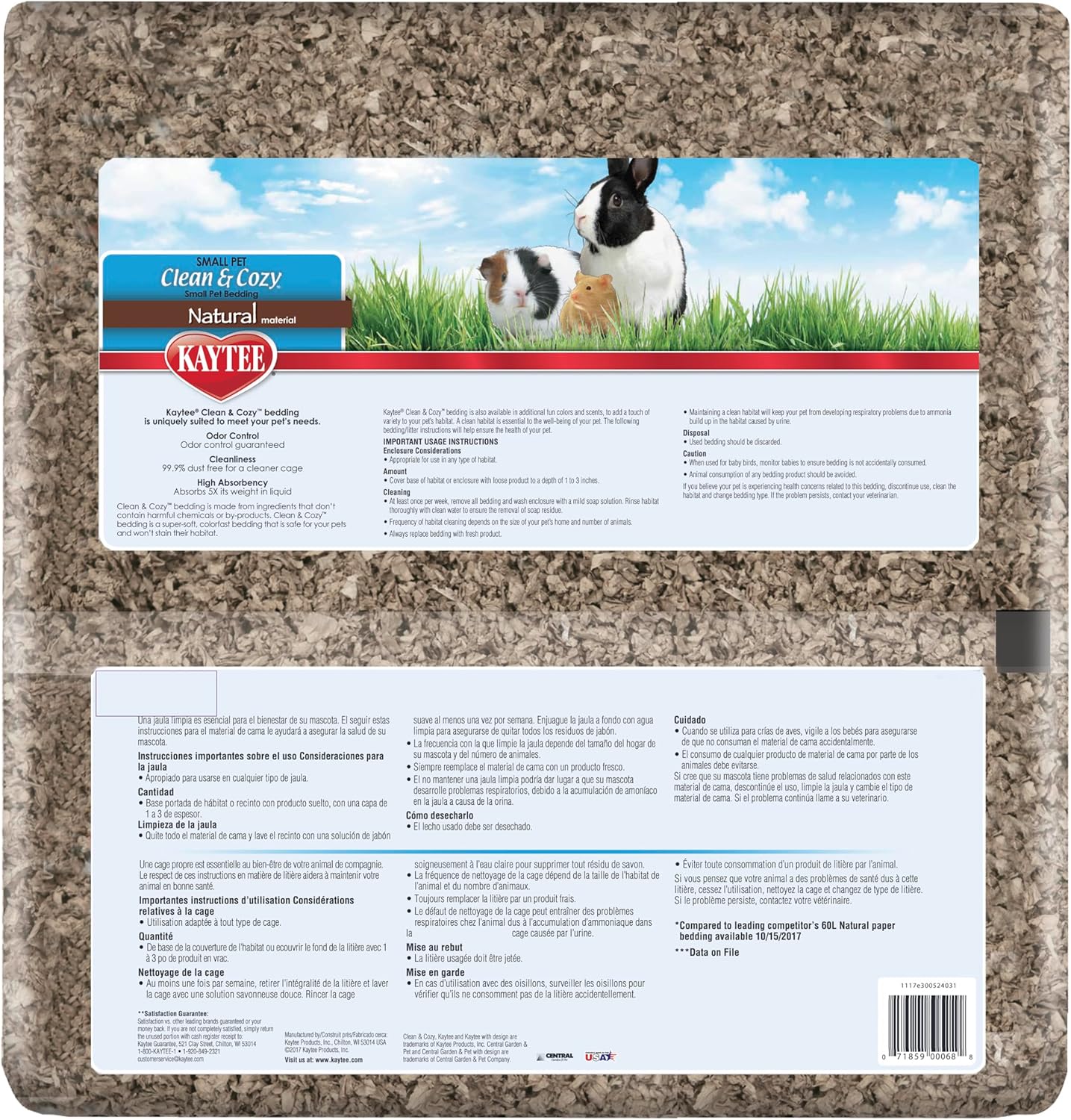 Clean & Cozy Natural Paper Bedding, Made for Small Animals, 49.2 Liters