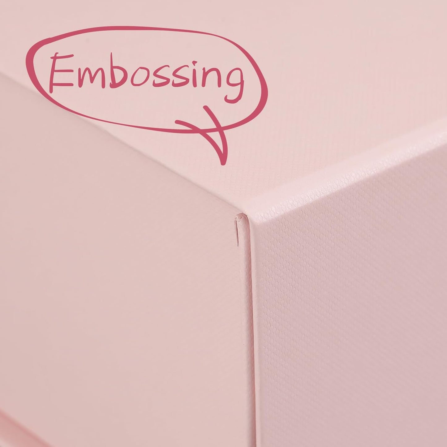 Pink Gift Box with Satin Ribbon Collapsible 11x7.8x3.5 Inches Gift Box with Magnetic Closure Matte Textured Finish Box for Wedding Gifts.