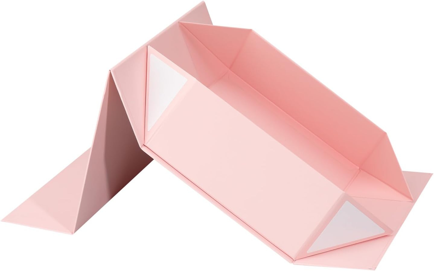 Pink Gift Box with Satin Ribbon Collapsible 11x7.8x3.5 Inches Gift Box with Magnetic Closure Matte Textured Finish Box for Wedding Gifts.