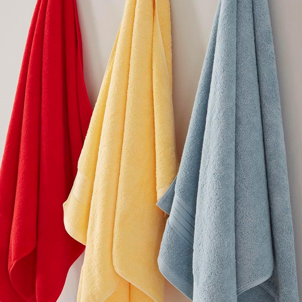 Yellow Luxury Bath Towel Set, Turkish Cotton Hotel Towel Bulk for Bathroom, Thick Bathroom Set of 6 Pcs with 2 Large Bath Towels, 2 Hand Towels, 2 Washcloths, 650 GSM.