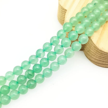 Natural Gemstone Yellow Jade Round Loose Beads for DIY Jewelry Making | 8mm Polished Smooth Stone Beads for Bracelet Necklace Jwelery Making Supplies