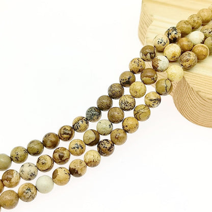 Natural Gemstone Yellow Jade Round Loose Beads for DIY Jewelry Making | 8mm Polished Smooth Stone Beads for Bracelet Necklace Jwelery Making Supplies
