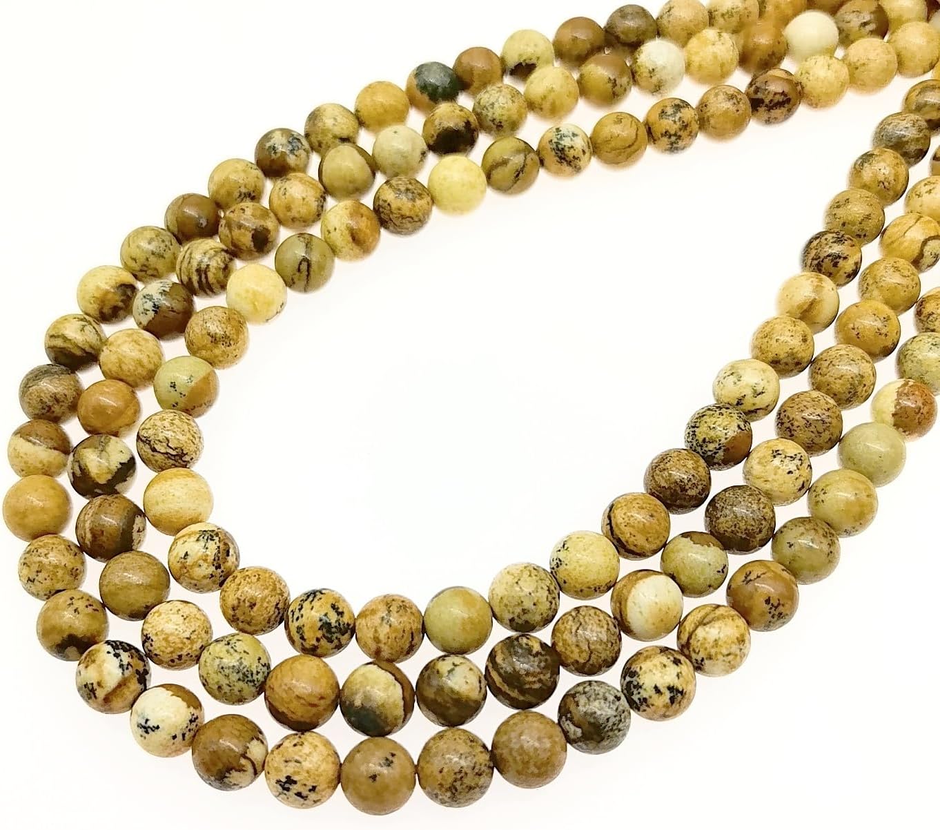 Natural Gemstone Yellow Jade Round Loose Beads for DIY Jewelry Making | 8mm Polished Smooth Stone Beads for Bracelet Necklace Jwelery Making Supplies