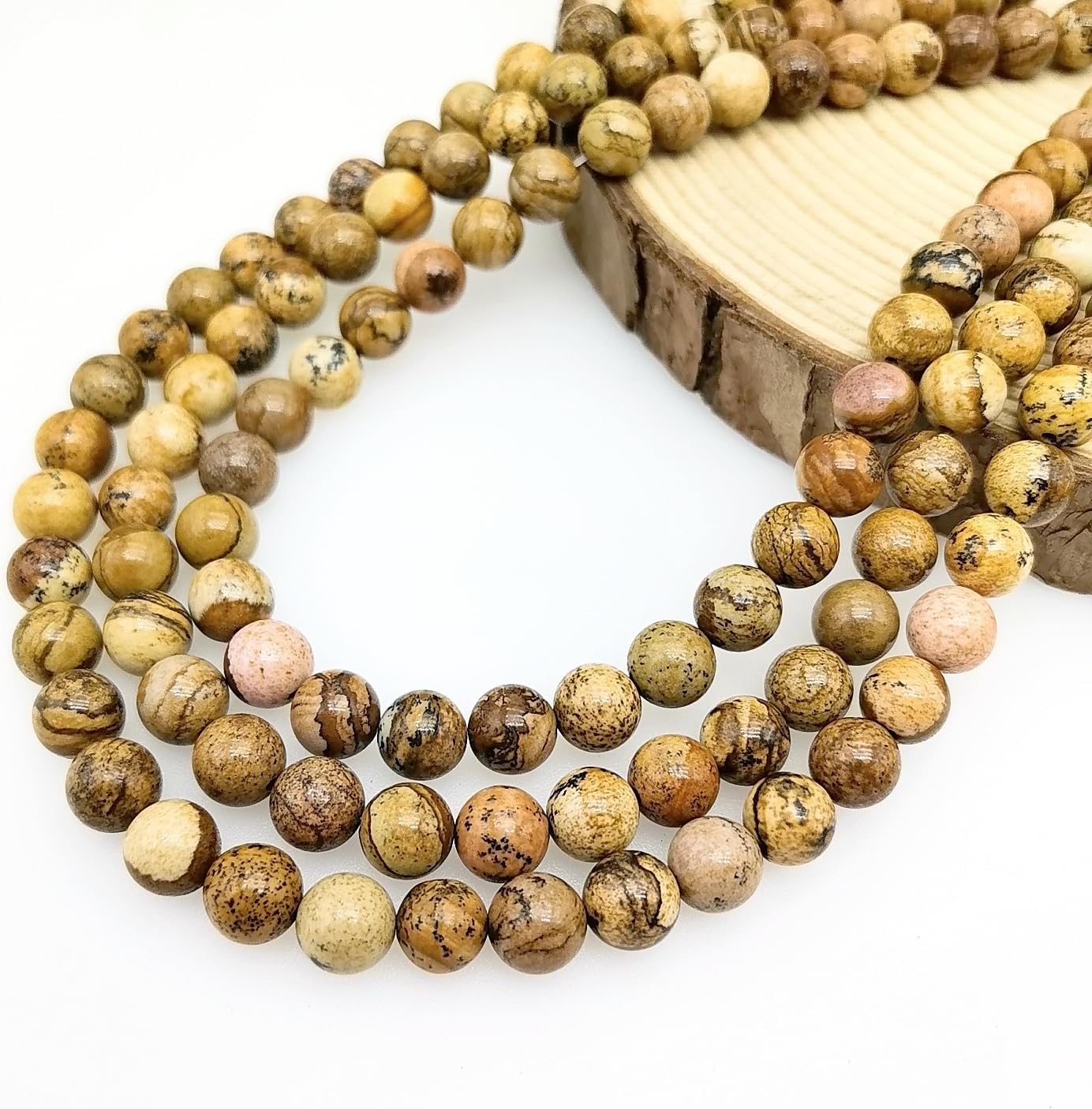 Natural Gemstone Yellow Jade Round Loose Beads for DIY Jewelry Making | 8mm Polished Smooth Stone Beads for Bracelet Necklace Jwelery Making Supplies