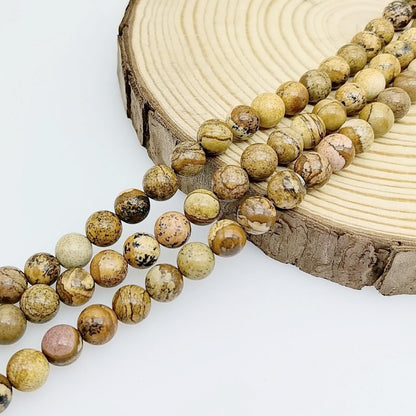 Natural Gemstone Yellow Jade Round Loose Beads for DIY Jewelry Making | 8mm Polished Smooth Stone Beads for Bracelet Necklace Jwelery Making Supplies