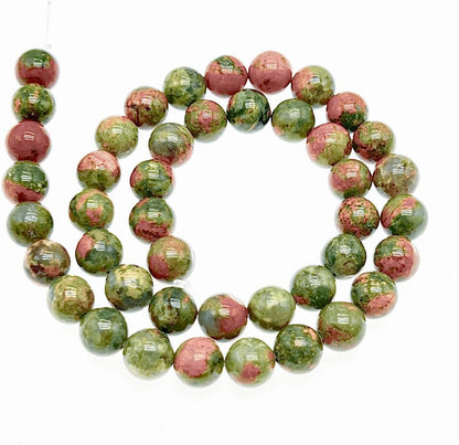 Natural Gemstone Yellow Jade Round Loose Beads for DIY Jewelry Making | 8mm Polished Smooth Stone Beads for Bracelet Necklace Jwelery Making Supplies
