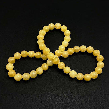 Natural Gemstone Yellow Jade Round Loose Beads for DIY Jewelry Making | 8mm Polished Smooth Stone Beads for Bracelet Necklace Jwelery Making Supplies