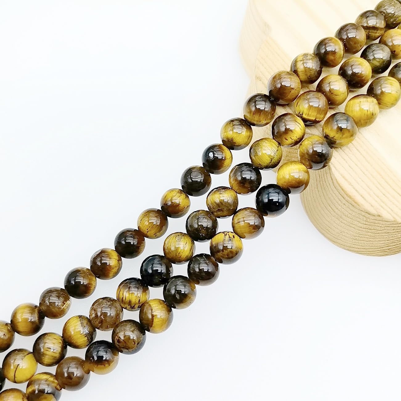 Natural Gemstone Yellow Jade Round Loose Beads for DIY Jewelry Making | 8mm Polished Smooth Stone Beads for Bracelet Necklace Jwelery Making Supplies