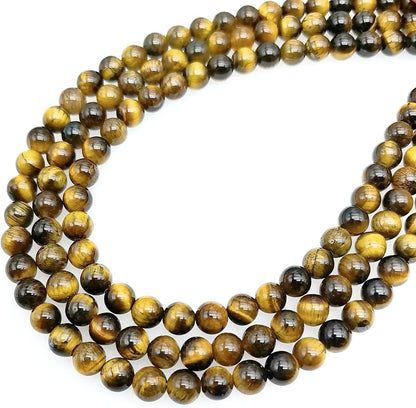 Natural Gemstone Yellow Jade Round Loose Beads for DIY Jewelry Making | 8mm Polished Smooth Stone Beads for Bracelet Necklace Jwelery Making Supplies