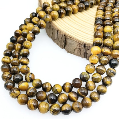Natural Gemstone Yellow Jade Round Loose Beads for DIY Jewelry Making | 8mm Polished Smooth Stone Beads for Bracelet Necklace Jwelery Making Supplies