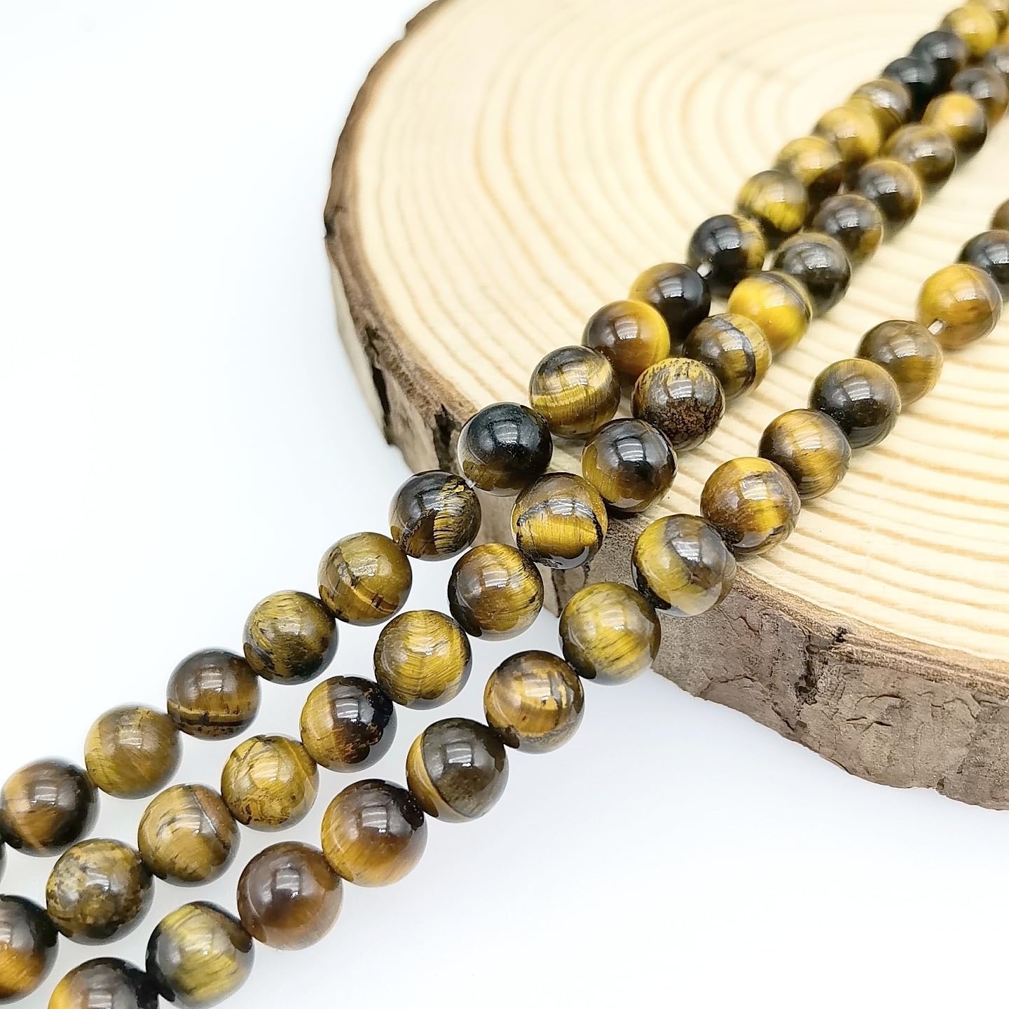 Natural Gemstone Yellow Jade Round Loose Beads for DIY Jewelry Making | 8mm Polished Smooth Stone Beads for Bracelet Necklace Jwelery Making Supplies
