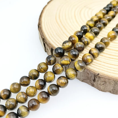 Natural Gemstone Yellow Jade Round Loose Beads for DIY Jewelry Making | 8mm Polished Smooth Stone Beads for Bracelet Necklace Jwelery Making Supplies