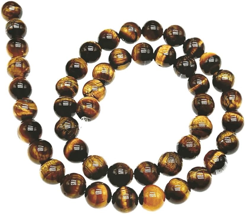 Natural Gemstone Yellow Jade Round Loose Beads for DIY Jewelry Making | 8mm Polished Smooth Stone Beads for Bracelet Necklace Jwelery Making Supplies