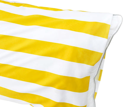 Queen Pillowcases Set of 4 – Yellow and White Striped 1800 Thread Count Brushed Microfiber Pillow Covers, Ultra Soft and Cozy with Envelope Closure, 20x30 Inches