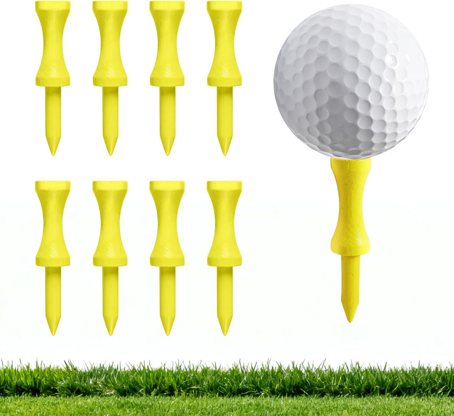 Castle Golf Tees Wood 1" 1 1/4" 1 3/4" for Par 3 & Iron Shots Value 100 Pack, Wooden Short Tees for Consistent Height & Accurate Practice, Small Size in Green Red Yellow