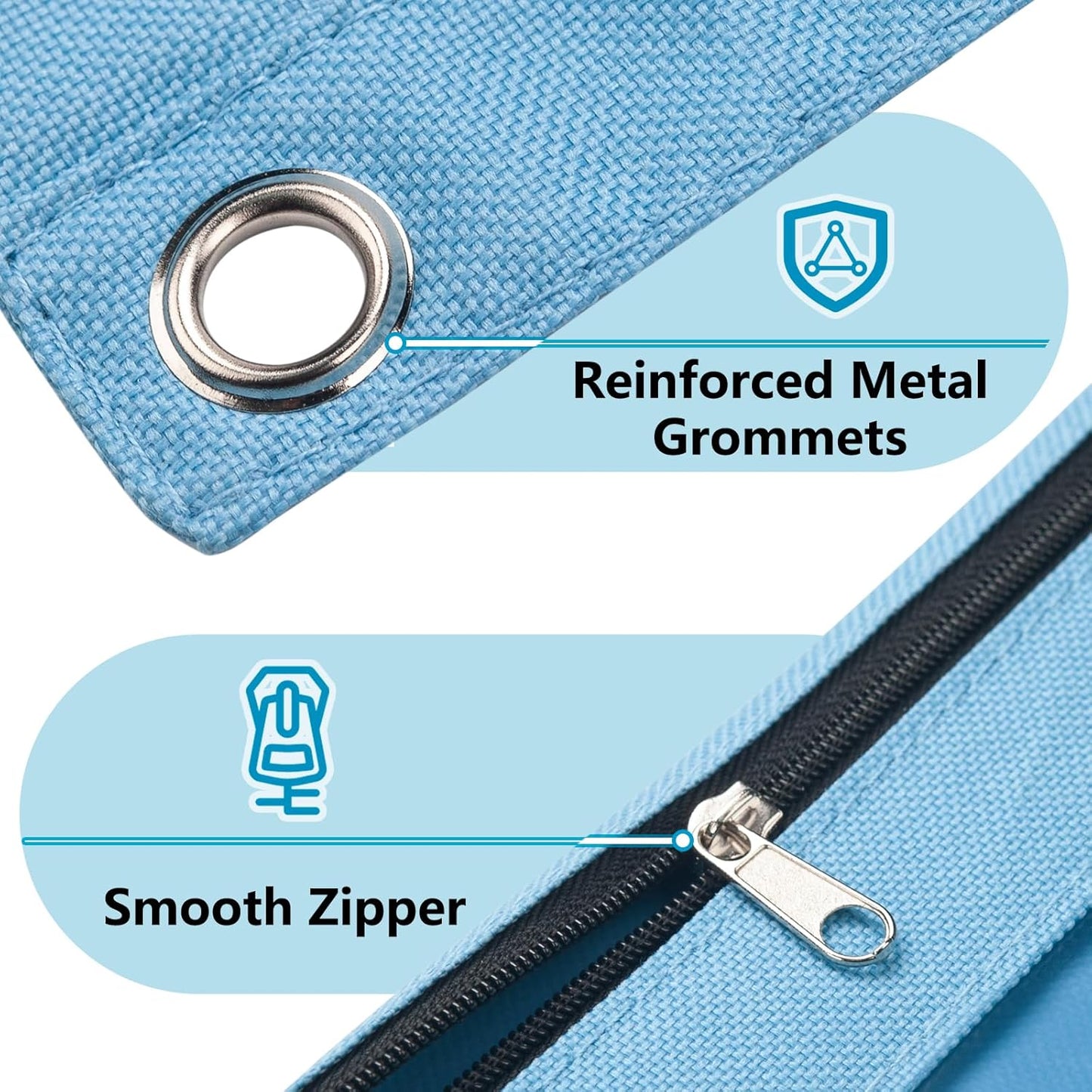 Pencil Pouch for 3 Ring Binder, Clear Window Pencil Case with Smooth Zipper, Big Capacity 3 Ring Binder Pencil Bag with 3 Reinforced Grommets, Yellow