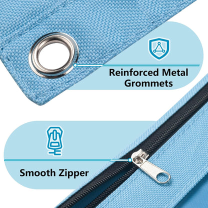 Pencil Pouch for 3 Ring Binder, Clear Window Pencil Case with Smooth Zipper, Big Capacity 3 Ring Binder Pencil Bag with 3 Reinforced Grommets, Yellow