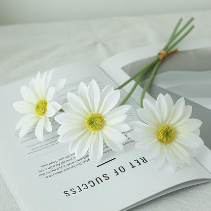 15pcs Daisies Artificial Flowers Faux Yellow Daisies Flowers 12" Fake Wildflowers Flower Silk Flowers for Floral Arrangements Wedding Home Garden Decor (Yellow)