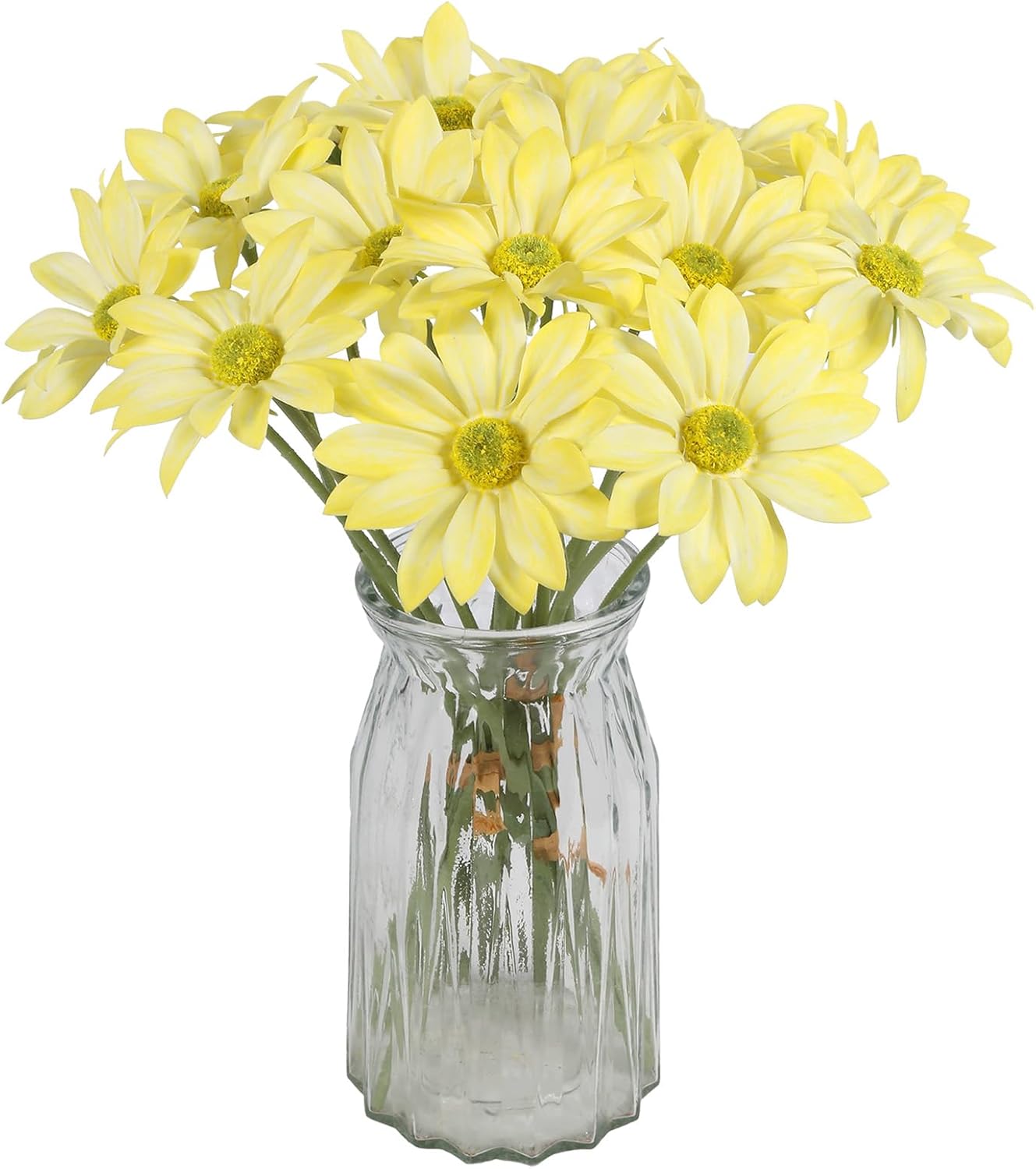 15pcs Daisies Artificial Flowers Faux Yellow Daisies Flowers 12" Fake Wildflowers Flower Silk Flowers for Floral Arrangements Wedding Home Garden Decor (Yellow)