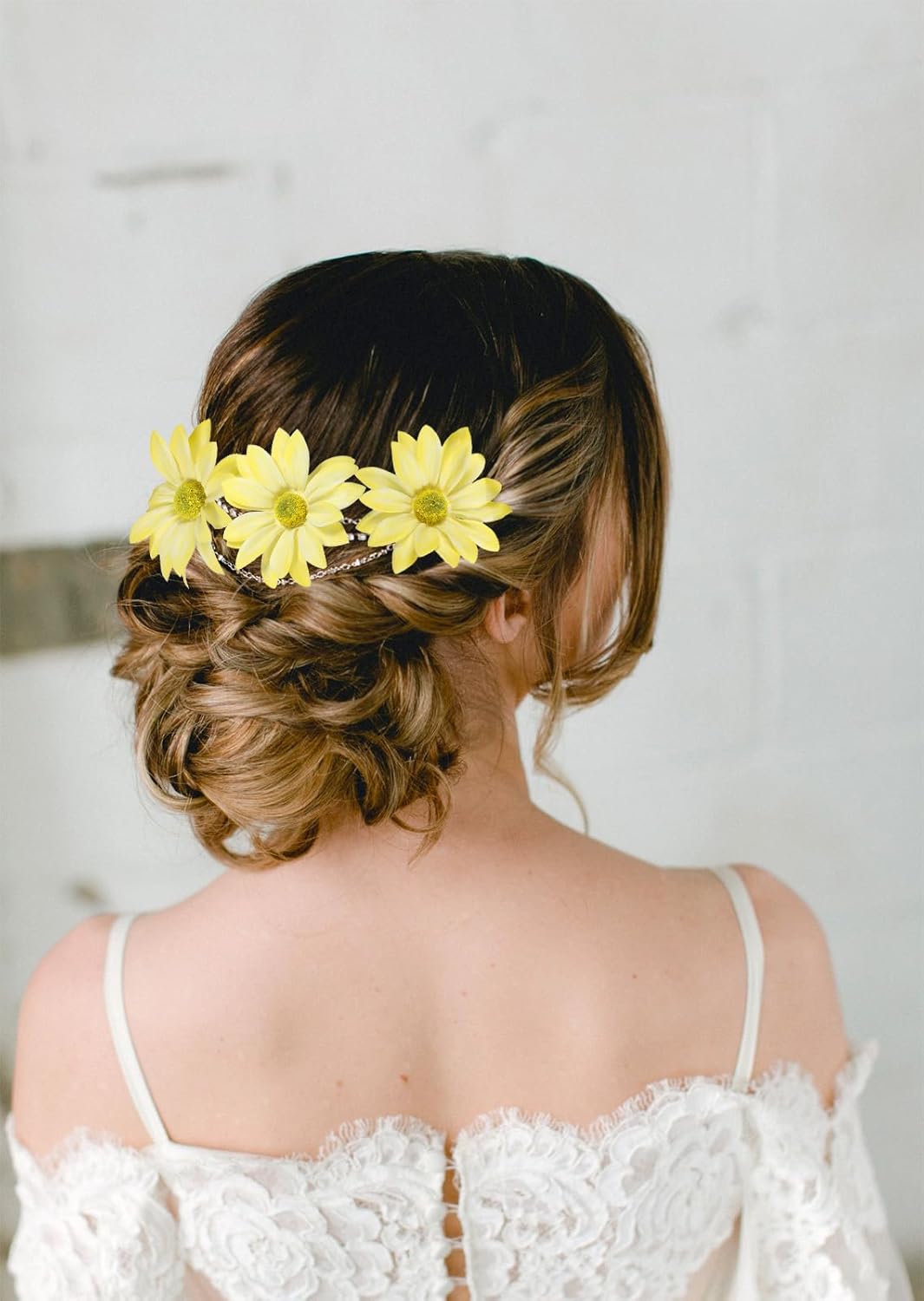 15pcs Daisies Artificial Flowers Faux Yellow Daisies Flowers 12" Fake Wildflowers Flower Silk Flowers for Floral Arrangements Wedding Home Garden Decor (Yellow)