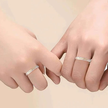 Matching Rings for Couples, Adjustable Unisex Eternity Love Band Set for Couples | CZ Stackable Jewelry, Perfect for Promise Engagements Rings for Women
