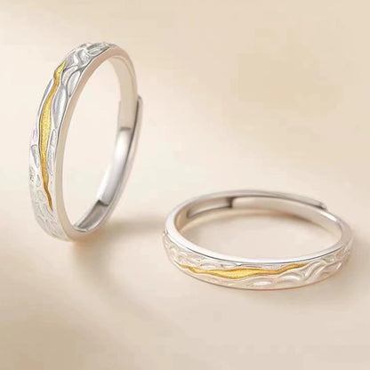 Matching Rings for Couples, Adjustable Unisex Eternity Love Band Set for Couples | CZ Stackable Jewelry, Perfect for Promise Engagements Rings for Women