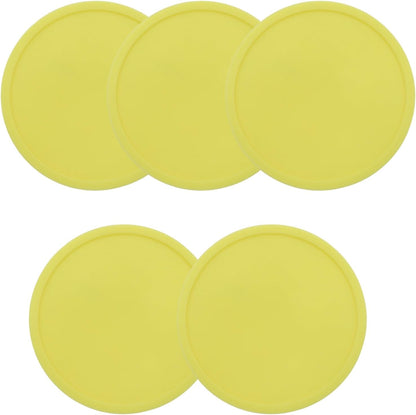 5 Pack Yellow Coasters,Non-Slip Cup Coasters for Tables,Office, Desks,Kitchen,Bar,Drink Coasters,3.93inch