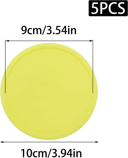 5 Pack Yellow Coasters,Non-Slip Cup Coasters for Tables,Office, Desks,Kitchen,Bar,Drink Coasters,3.93inch