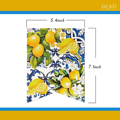 Lemon Happy Birthday Banner Girls Summer Party Garland 15 Pcs | Birthday Theme Party Signs Baby Shower Decorations for Womens Party supplies
